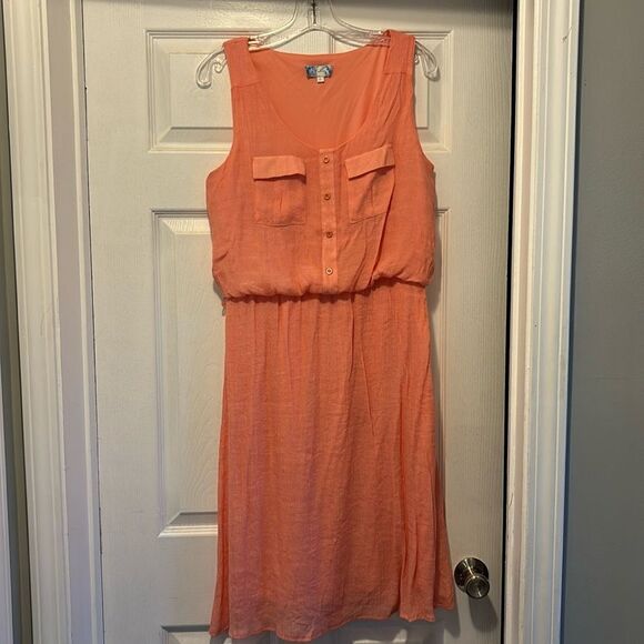 J Gee Women's Salmon colored Boho Dress Size Largege - Picture 1 of 8